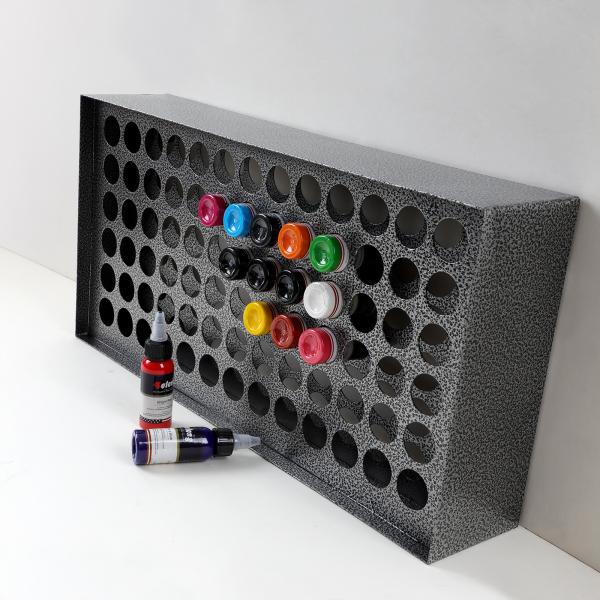 78 Holes Tattoo Ink Wall Rack Portable Iron Ink Cabinet