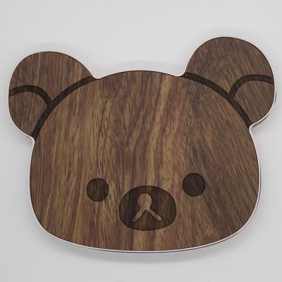 Fast Charging Wooden Wireless Charger Cartoon Shaped with Anti - Slip Circle Pad