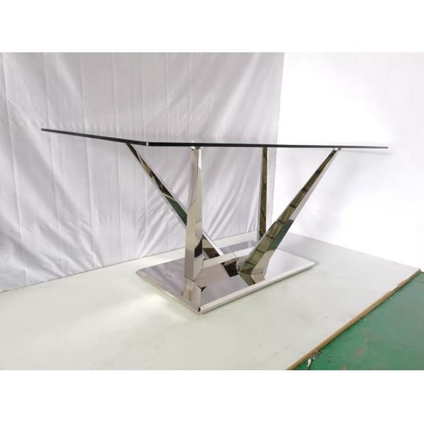 Glass Dining Table With 6 Chairs Stainless Steel Marble Stone Dining Tables