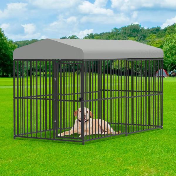 Large Outdoor Dog Kennel Heavy Duty Metal Frame Fence Dog Cage Outside Pen Playpen Dog Run House with UV & Waterproof