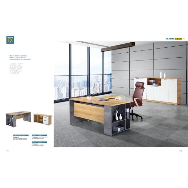 American Walnut Color Wood Office Desk , Melamine Laminated Modern Executive Table