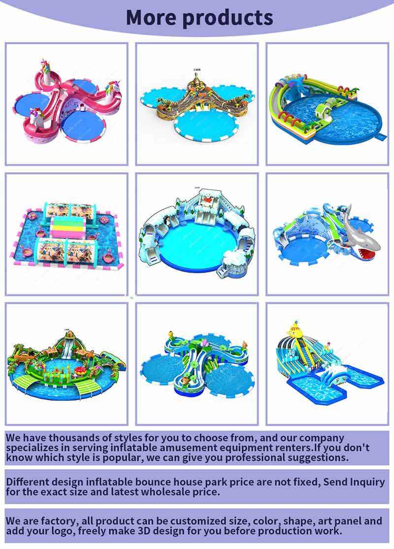 Inflatable Dinosaur Water Park, Dino Theme Inflatable Water Slide with Double Pools, Commercial Kids Aqua Play Equipment