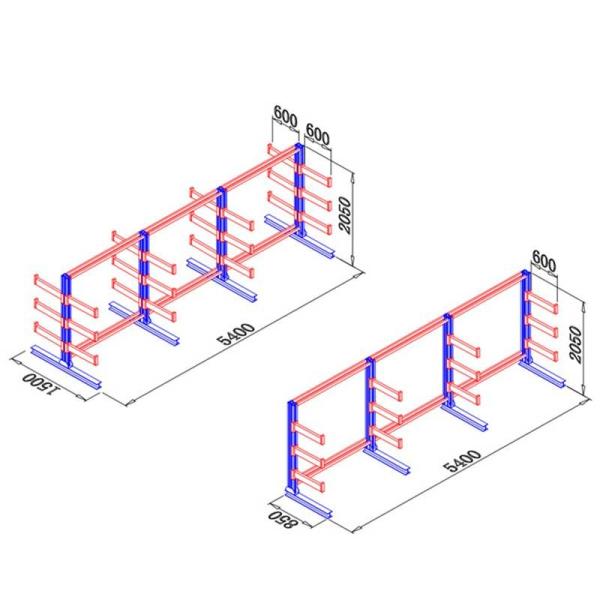 3000KG Cantilever Steel Storage Racks  For Timber