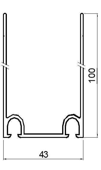 7000mm length Aluminum Door Profile Anodized / Ral9010 / Ral9011