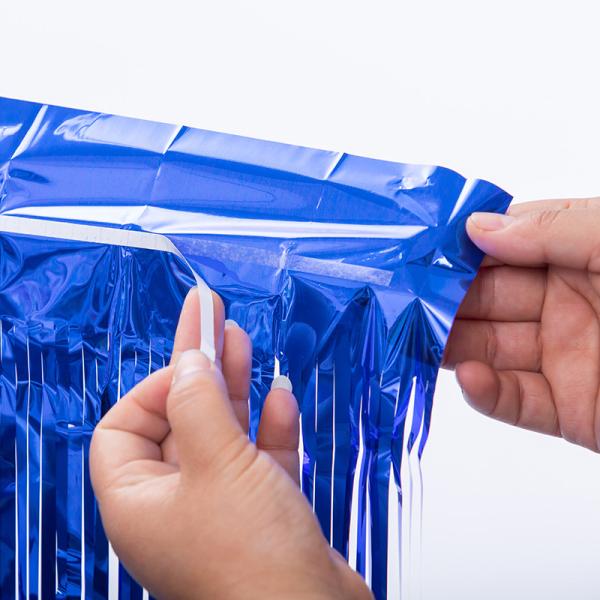 1*2m Blue Fringe Backdrop Metallic Tinsel Foil Fringe Curtains
