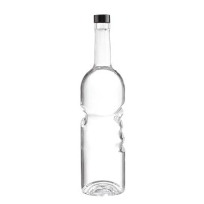 Customized Matte Dark Glass Vodka Bottle Glass Collar Material and Spray Cap 750ml