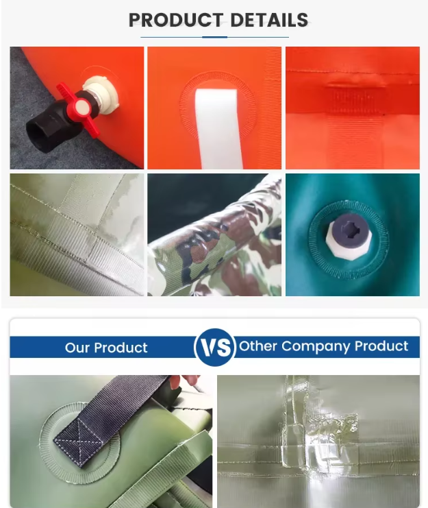 Customized Outdoor Portable Union Shape Water Tank Foldable PVC Flexible Water Storage Container Bladder