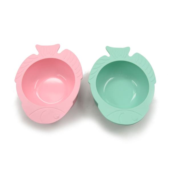 Non Sticking Collapsible ODM Fish Baby Silicone Suction Bowl BPA Free