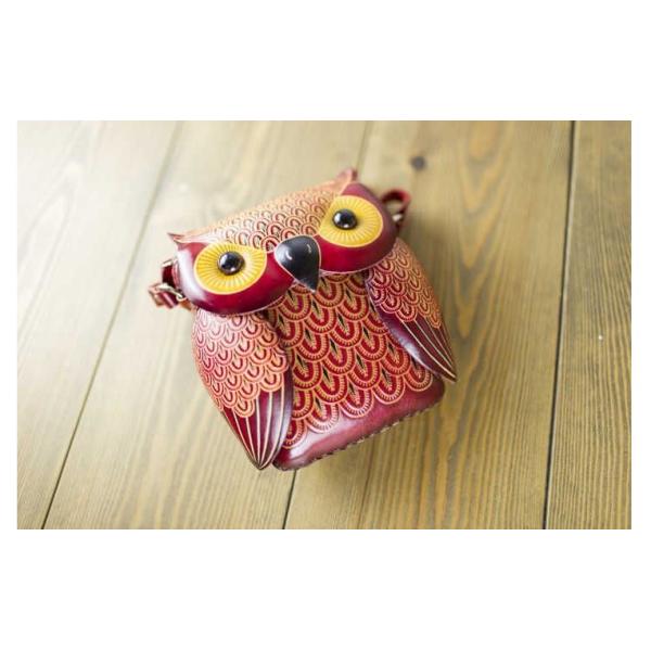Leather messenger bag small forest animals Sen female retro cute bags