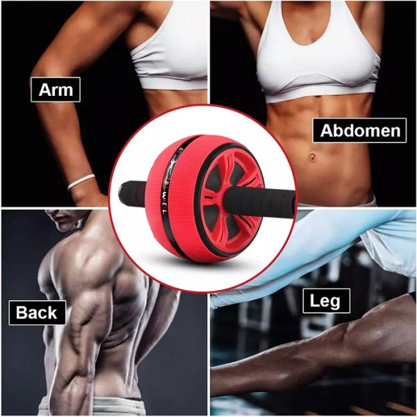95*167*112mm Home Fitness Equipment Red Abdominal AB Wheel Roller