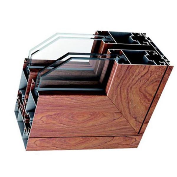 Vertical Powder Coated Wood Grain Transfer Printing Window Aluminum Profile