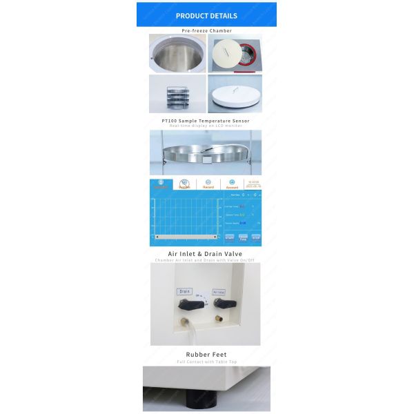 4kg Vertical Freeze Dryer Stainless Steel Lab Scale Lyophilizer