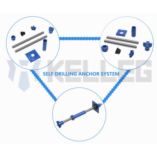 ISO 9001 Certified T52 Hollow Anchor System Full Threaded Steel Self Drilling Bar Rock Bolt