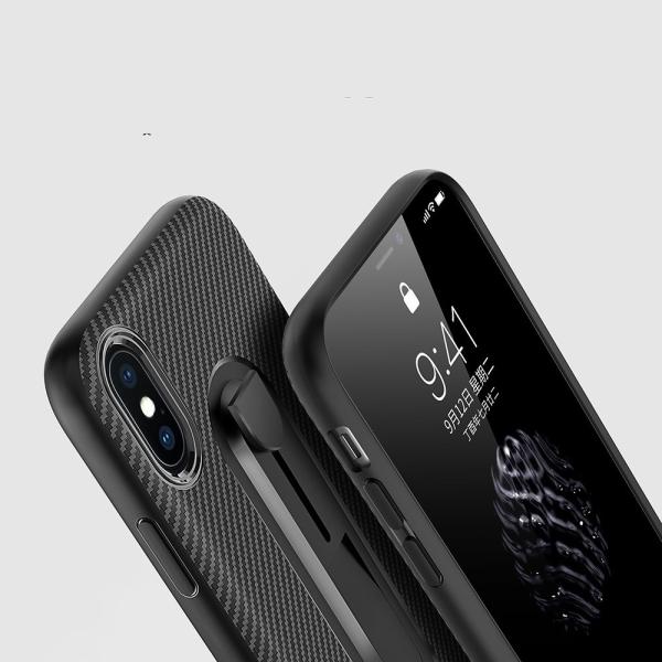 Color Black Carbon Fiber Invisible Kickstand TPU Case Back Cover For Vivo X9/X9S