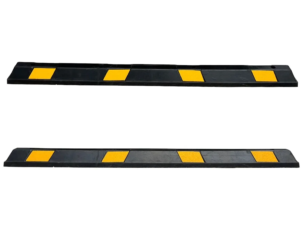 183cm Long Size 14kgs Yellow Rubber Reflective Tape Speed Bump Car Wheel Stopper Parking Lot Block