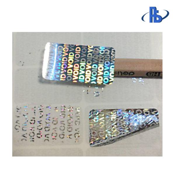 One Time Use Holographic Security Labels Moisture Proof With Serial Number