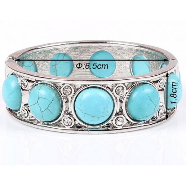 K alloy vintage jewelry gun black and white spring clasp bracelet turquoise jewelry