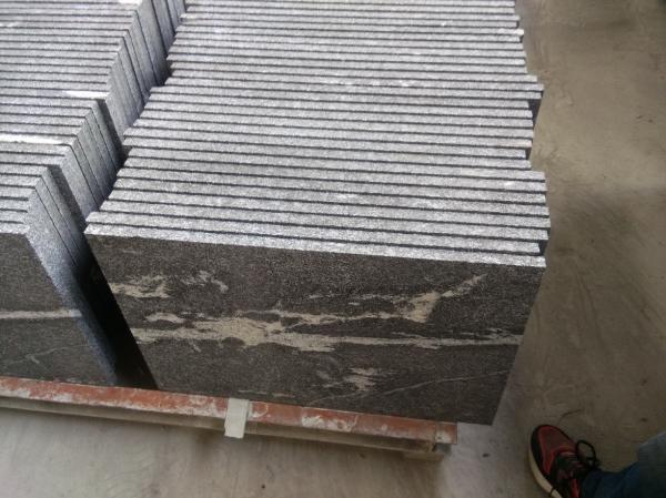 Black With Snow White Natural Stone Slabs Nero Biasca Granite Pavement Stone