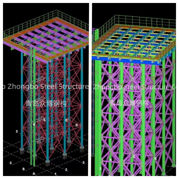 Hot-dip galvanized water storage tank and tower frame