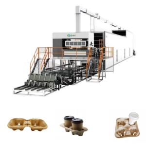 Moulded Pulp Coffee Cup Tray Making Machine Fully Automatic CE