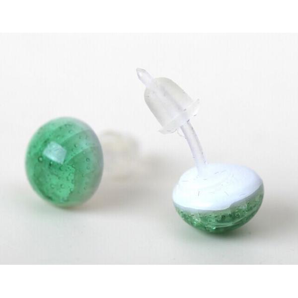 Crackle glaze ceramic earrings handmade earrings dripping ice blue