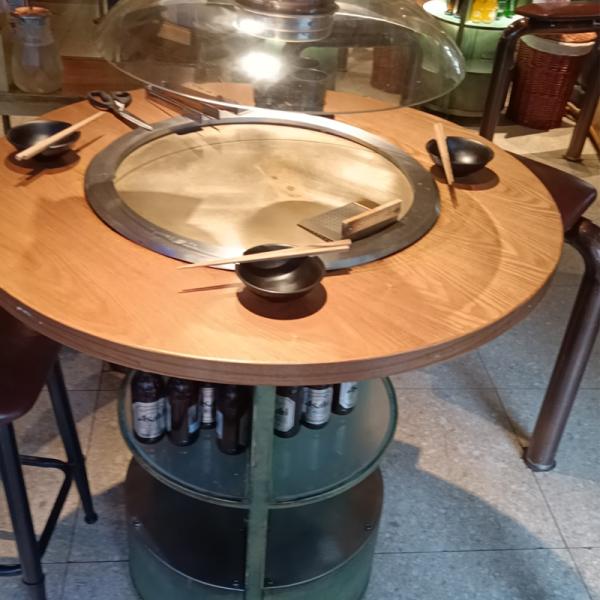 Small Electric Copper Teppanyaki Grill Table 220V 3KW
