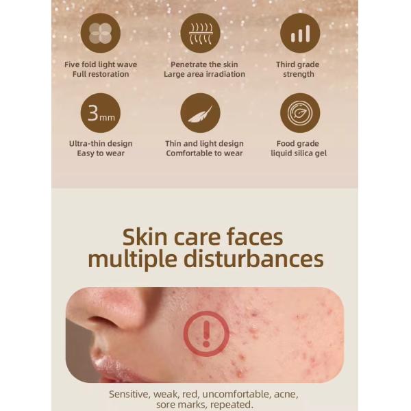 Mascarilla facial de luz LED roja eléctrica para el hogar, silicona, 7 colores, fototerapia LED