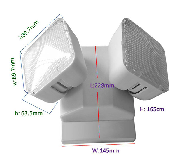 Indoor Wall Mounted LED Twin Spot Emergency Light 3.6V Battery TL030BN