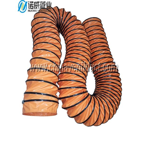 Air duct with PVC, flexible and easy to handle duct.