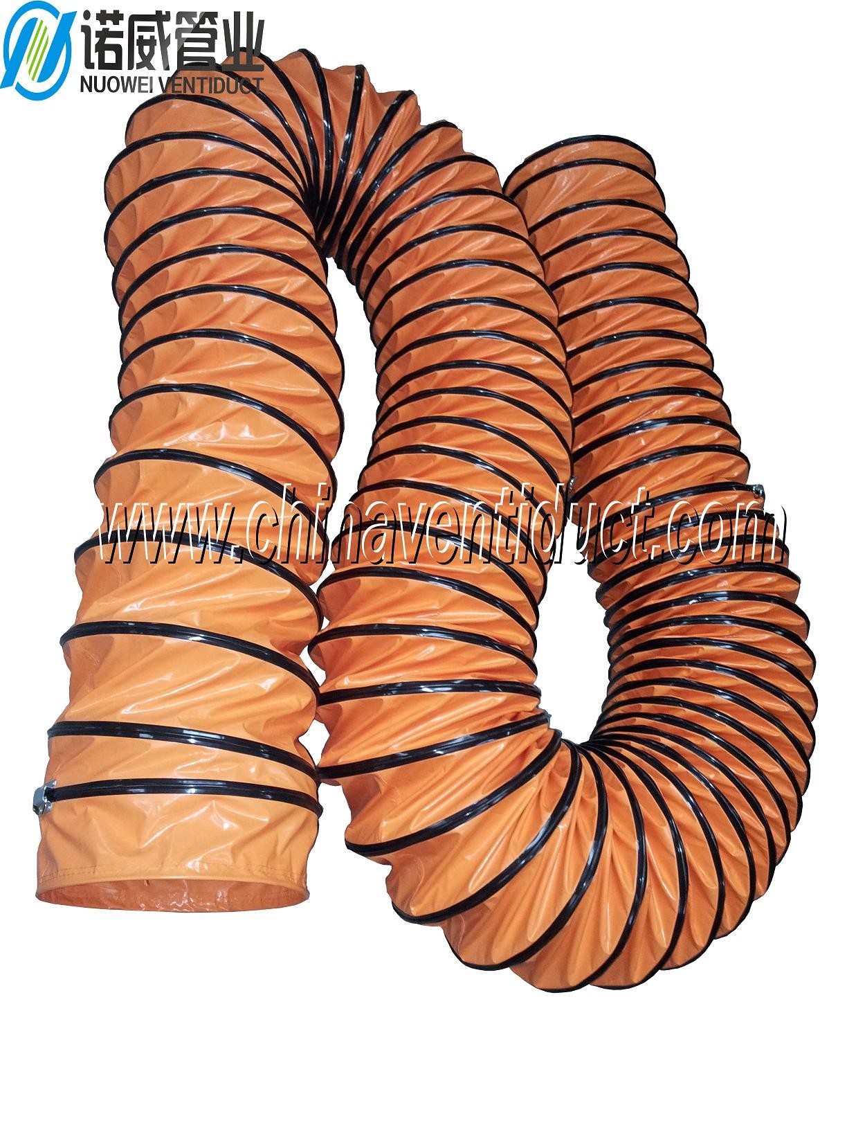 Air duct with PVC, flexible and easy to handle duct.