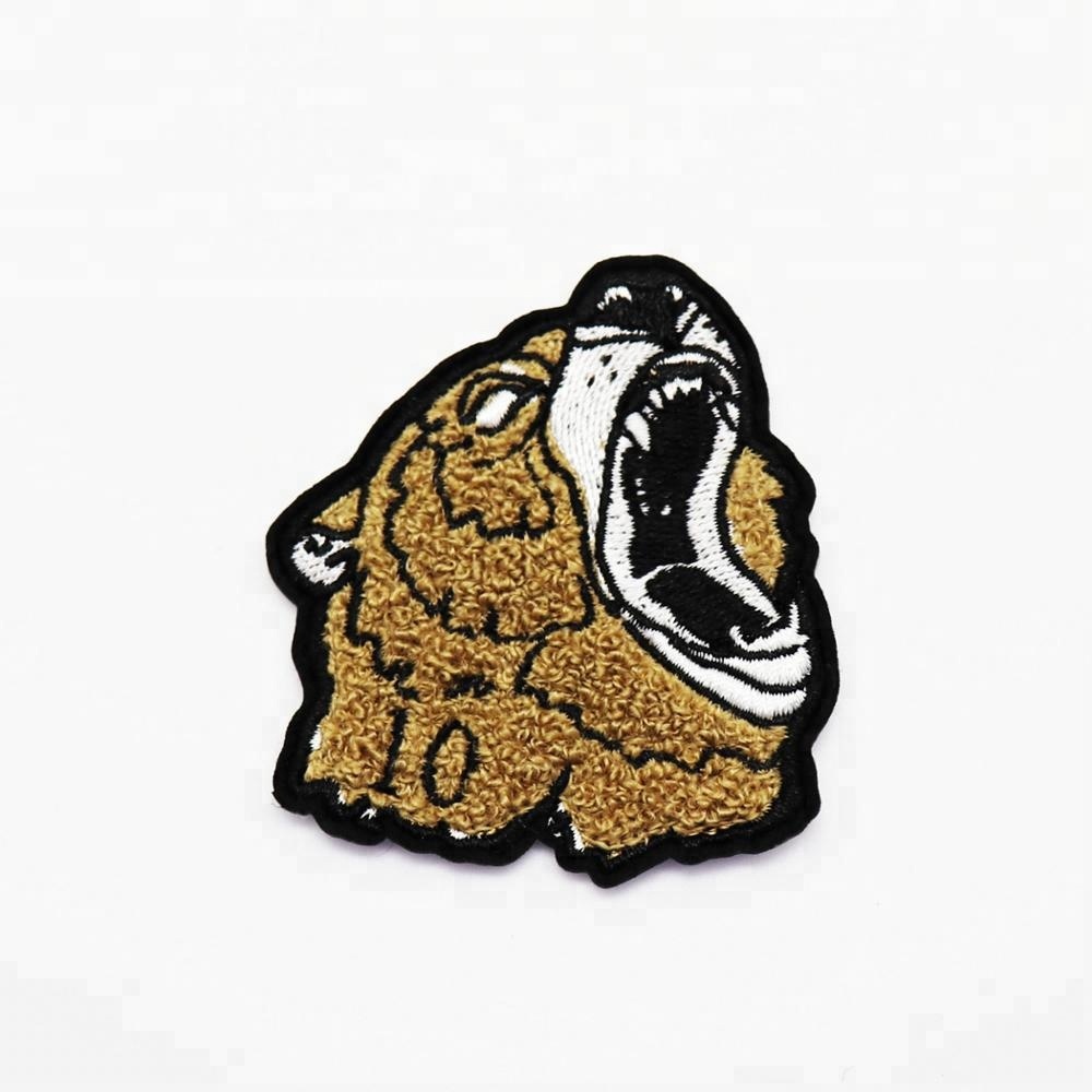 Custom Chenille Patch on With Tiger Logo Embroidery Patch Custom Embroidery