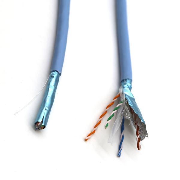 0.58mm FTP CAT6A network cable OFC conductor HDPE  Flexible Network Cable
