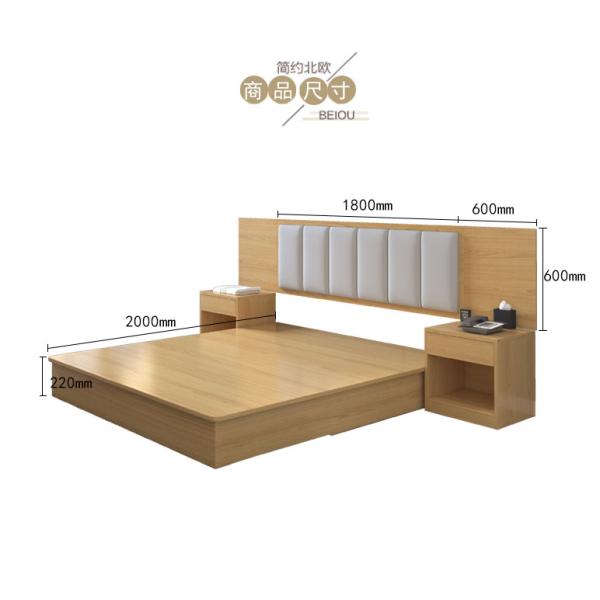 Solid Wooden Hotel Bedroom Furniture Sets , Guest Room Modern Bedroom Suites