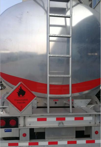 Aluminum 42000L Oil Tank Trailer , Diesel Fuel Tank Trailer With Two Compartments