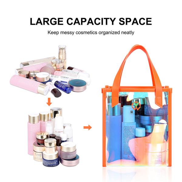 Gym Clear Tote Bags Reinforced Handles Zipper Closure Stadium Travel 7x4x8