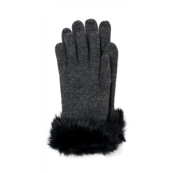 Casual Women Knitted Gloves With Fingers FUR CUFF Easy To Pair Winter Clothes