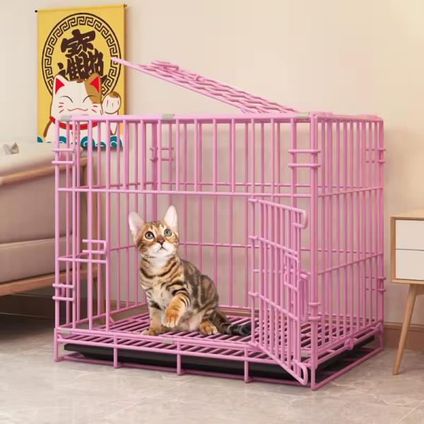 Quadrate Dog Cat Cages Bottomless Stainless Steel Dog Cages Breathable