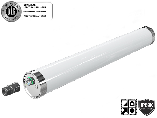 IP69K IK10 TB6 LED Tubular Light Anto-UV Ammonia For Food Processing Plant