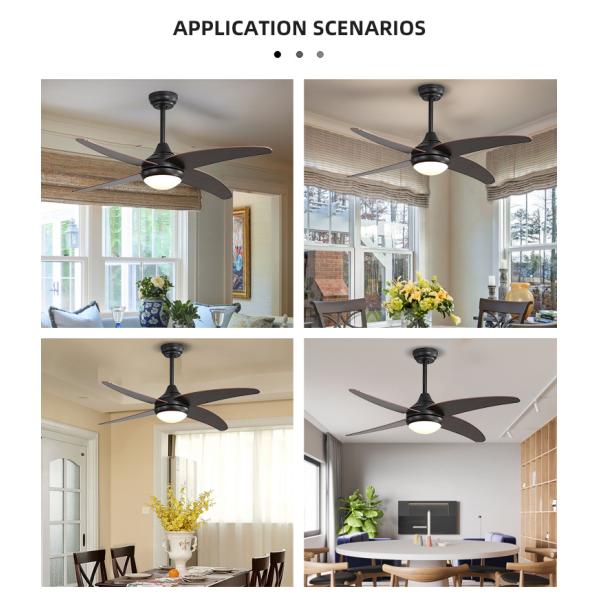 3000-5000K 50000Hour Iron Plywood Metal Blade Ceiling Fan Lamp Energy Saving