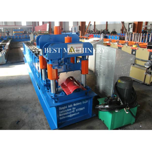 Classic Galvanized Aluminum Steel Metal Roof Ridge Cap Tile Roll Forming Machine 14 station