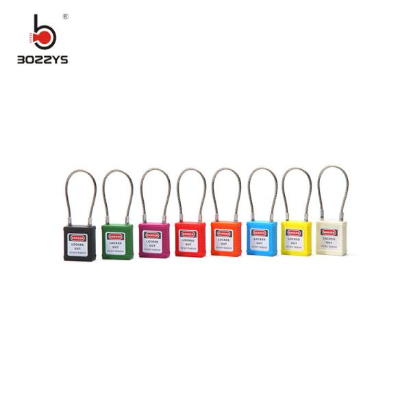 BOSHI Cheap Price Nylon PA Body Stainless Steel Wire Safety Padlocks