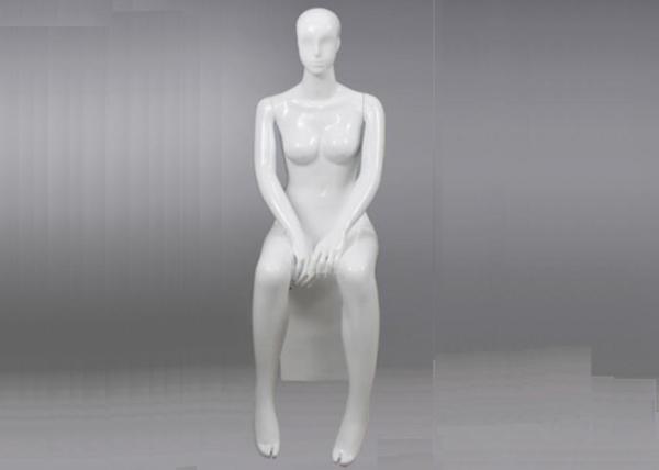 Full Body Female White Shop Display Mannequin Sitting Pose Style For Clothing Store
