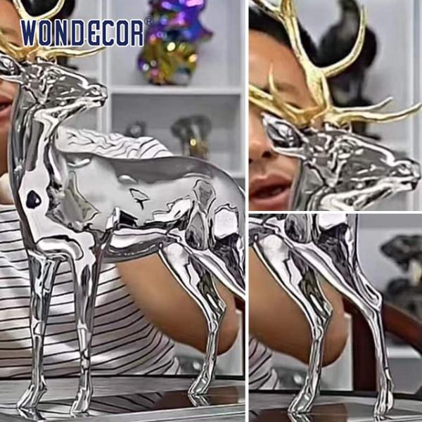 Heavy Weight Stainless Steel Animal Sculpture Customized Cast Metal Art 3D