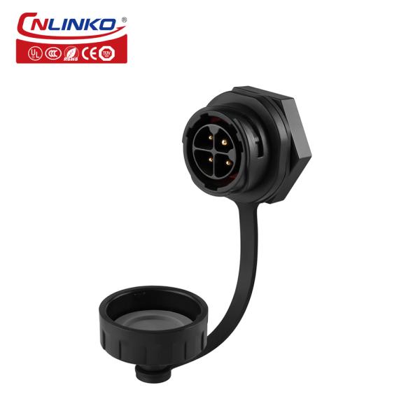 CNLINKO IP68 Waterproof Bulkhead Electrical Bayonet 4 Pin Connector Male Female Industrial Plug and Socket Power Connector