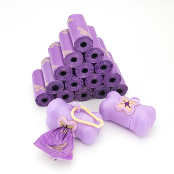 Durable Dog Poop Bag With Handles On A Roll Biodegradable Plastic Unscented