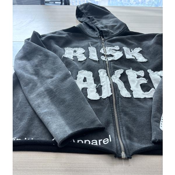 Label Men'S Acid Wash Hooded Sweatshirt For Ladies Men Girls 100% Cotton Cropped Hoodies Raw Hem Edge Bottom