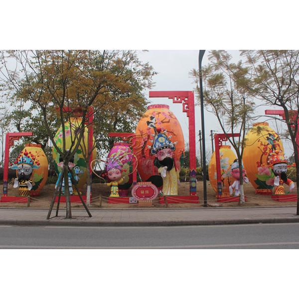 Hand Made Iron Frame Fabric Chinese Lanterns , Custom Chinese Lanterns