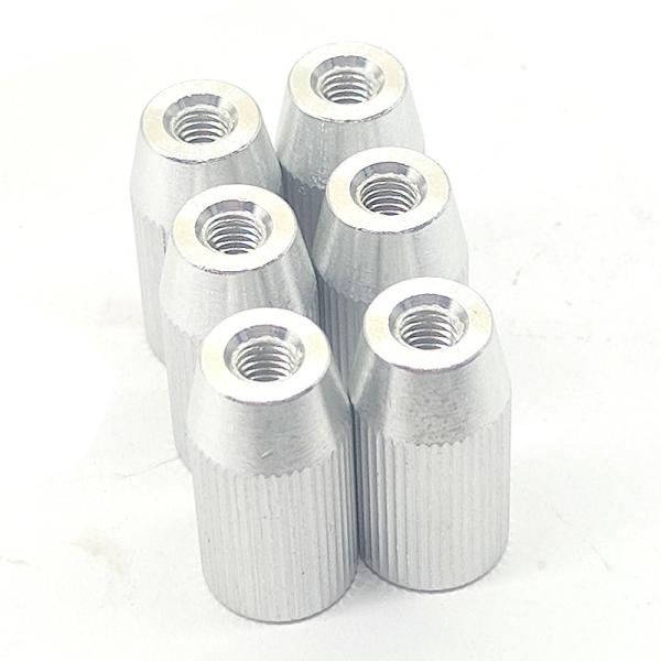 Tornillo moleteado de aluminio, 12.8×25mm, mecanizado de precisión CNC, colores anodizados personalizados