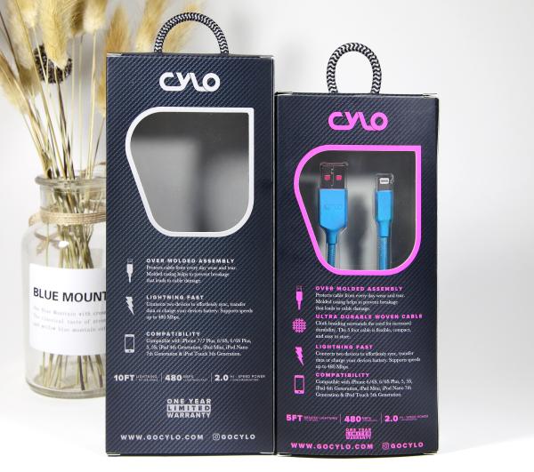 Custom Logo 300gsm paper Data Cable Packaging Box Retail Blister Pack With 4c Printing