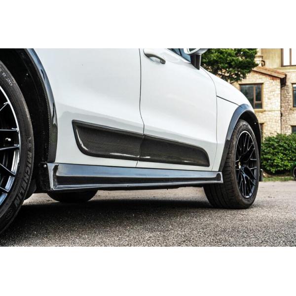 Kit de fibra de carbono de alta calidad Kit de cuerpo de Macan para Macan delantera y trasera faldas de lado spoiler cuerpo ancho